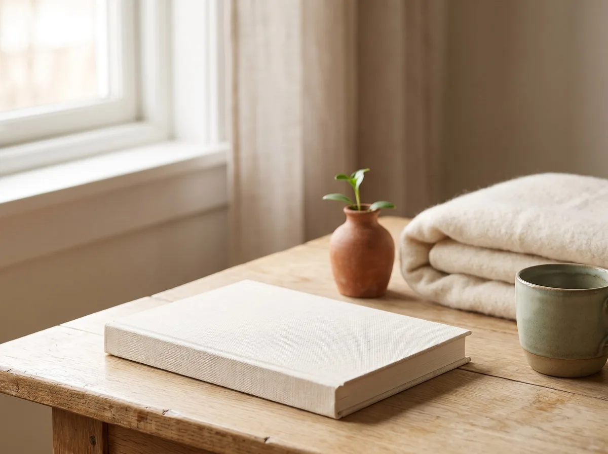 Das fertige myliviora-Buch als cremefarbenes Hardcover